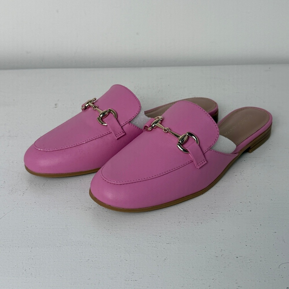 BCBG Pink Flats Bit Detail Mules Women Size 8 slippers